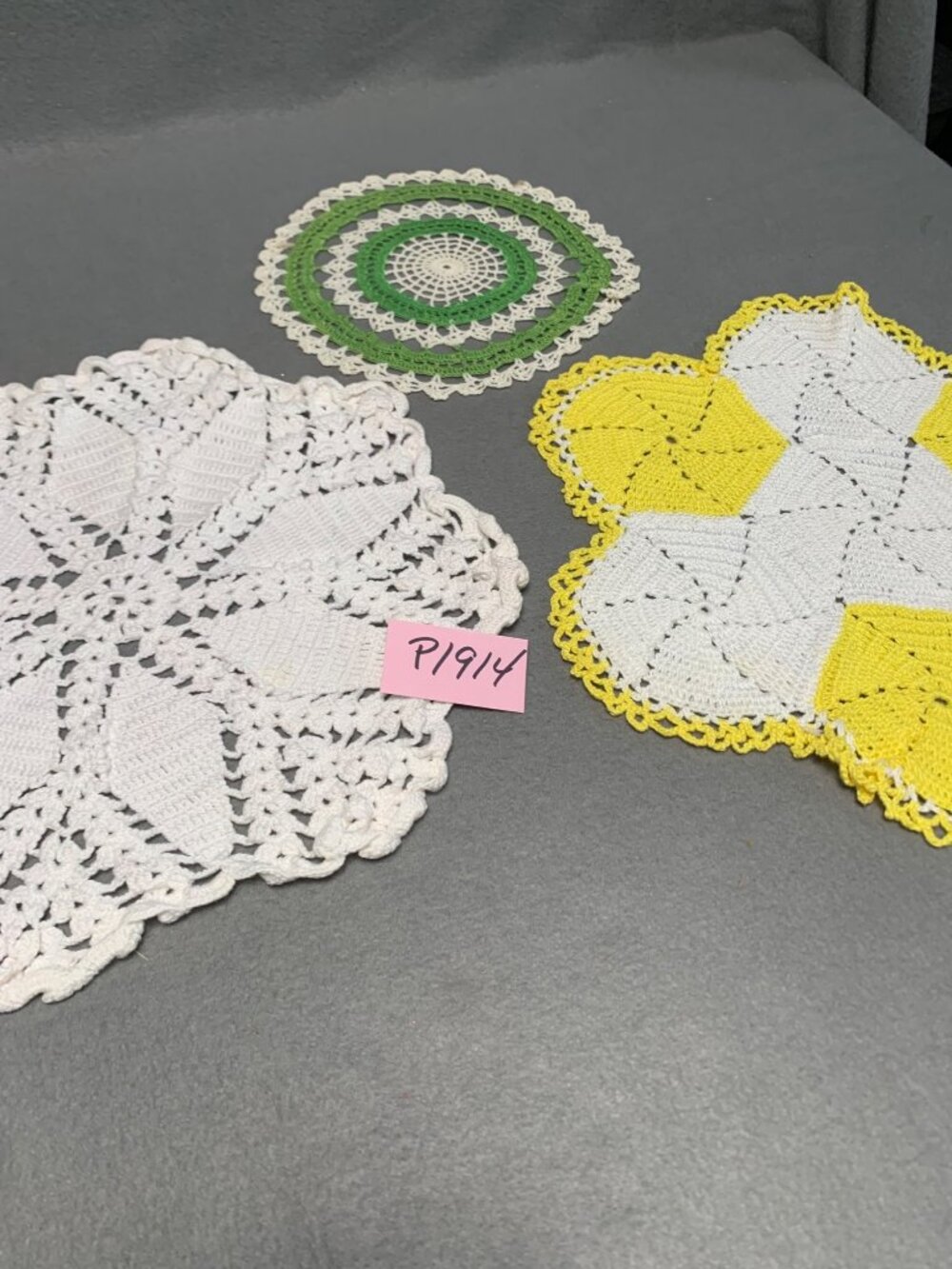 Vintage Hand-Crocheted Lace Doilies Set of 3 - Picture 9 of 11